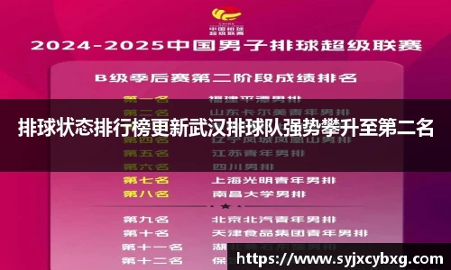 排球状态排行榜更新武汉排球队强势攀升至第二名