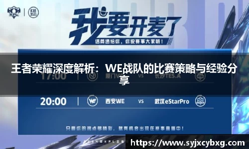 王者荣耀深度解析：WE战队的比赛策略与经验分享