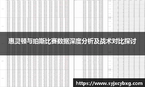 惠灵顿与珀斯比赛数据深度分析及战术对比探讨